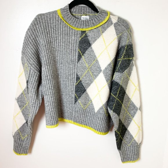 Pringle of Scotland x H&M Argyle Sweater Gray Yellow XS - Picture 2 of 6